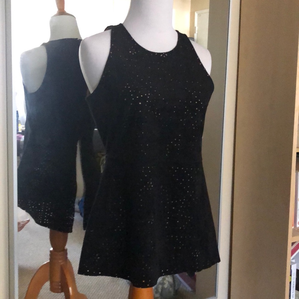 Faux suede laser cut BCBG Max Azria top